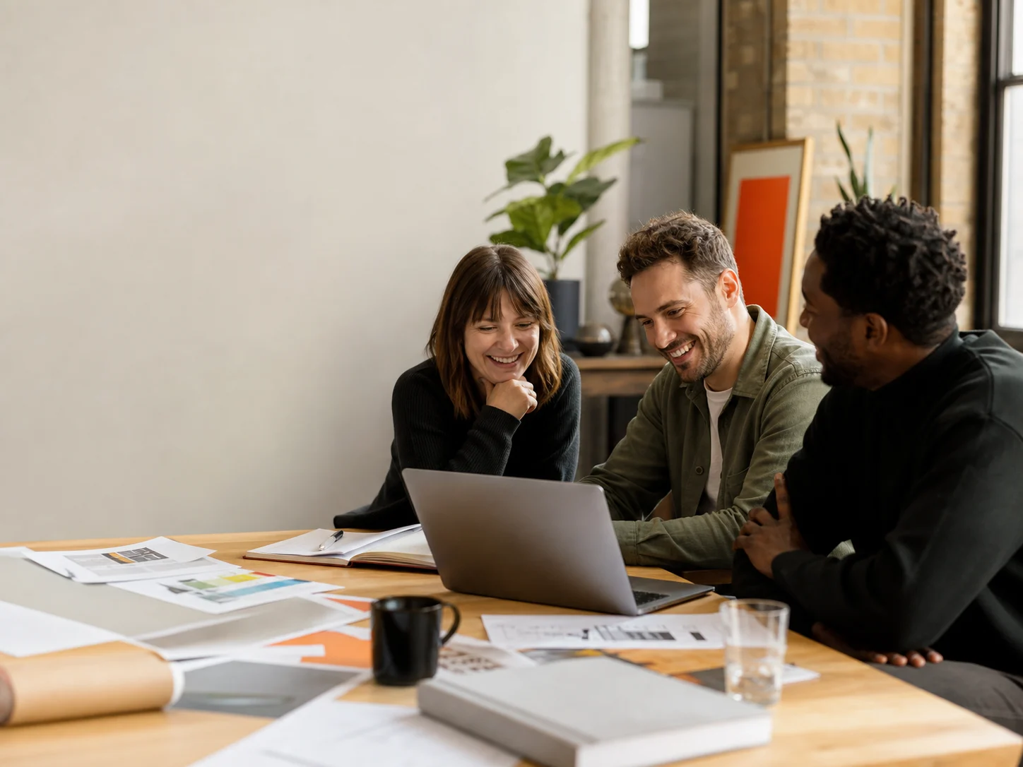 A customer team relieved after a successful launch issue was resolved